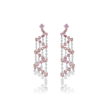 Twisting Pink diamond Earrings