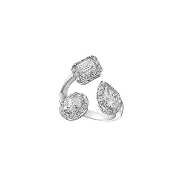 3 Stone White Diamond Fashion Ring